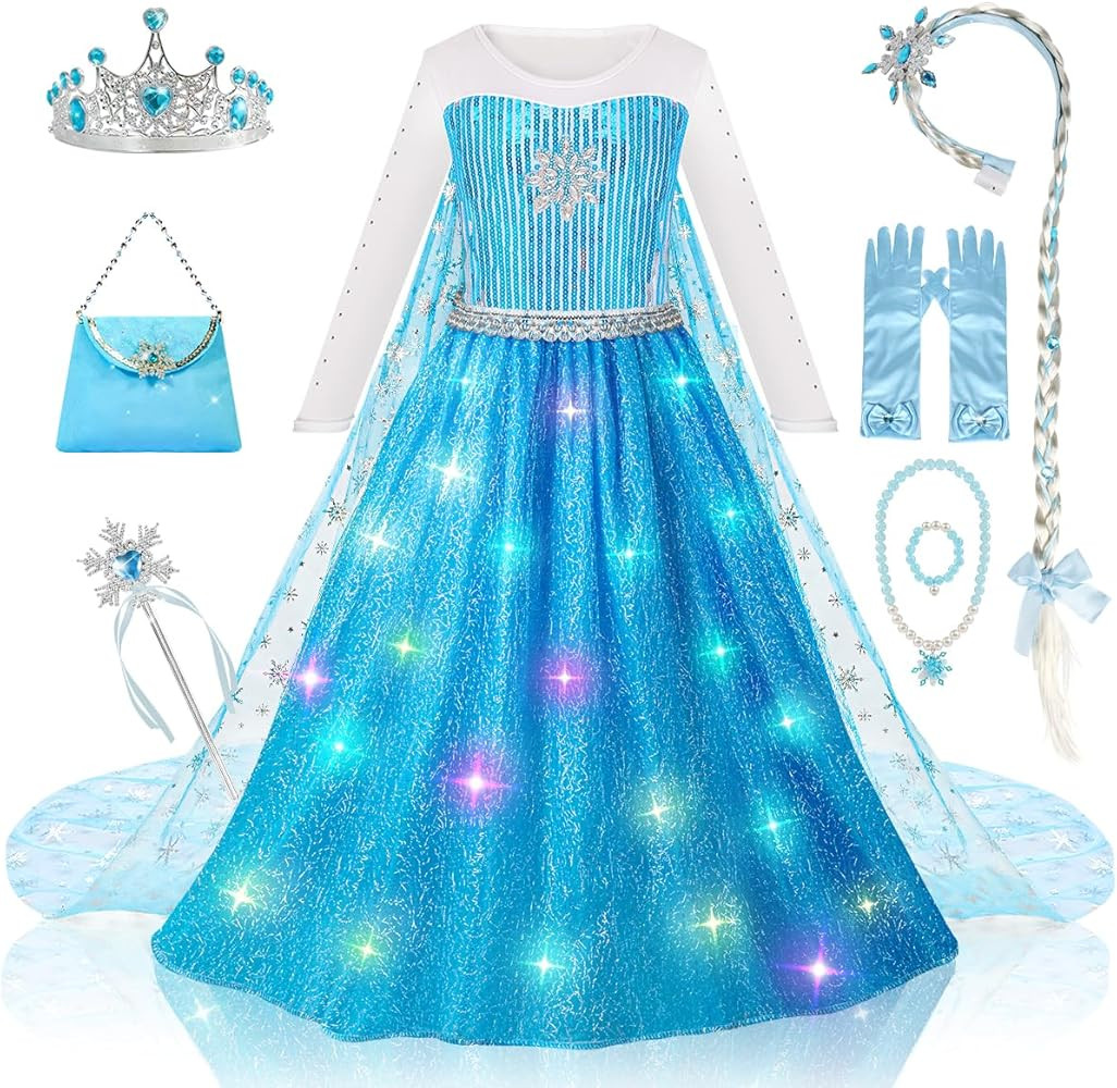 Meland Princess Dresses for Girls - Princess Costume with Long Cape for Girls Age 3-8 Year Old fo... | Amazon (US)