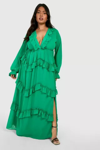 Plus Tie Front Strappy Maxi Dress | boohoo (US & Canada)