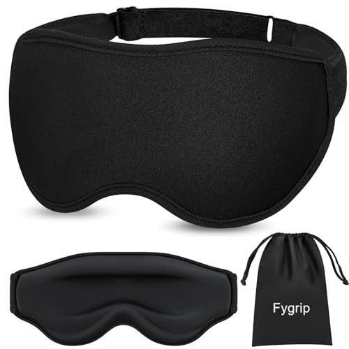 Fygrip 3D Eye Mask Sleep Mask for Men & Women, 100% Pressure-Free & Light Block-Out Eye Mask for Sleep with Easy Adjustable Strap, Night Eye Cover for Travel, Black | Amazon (US)