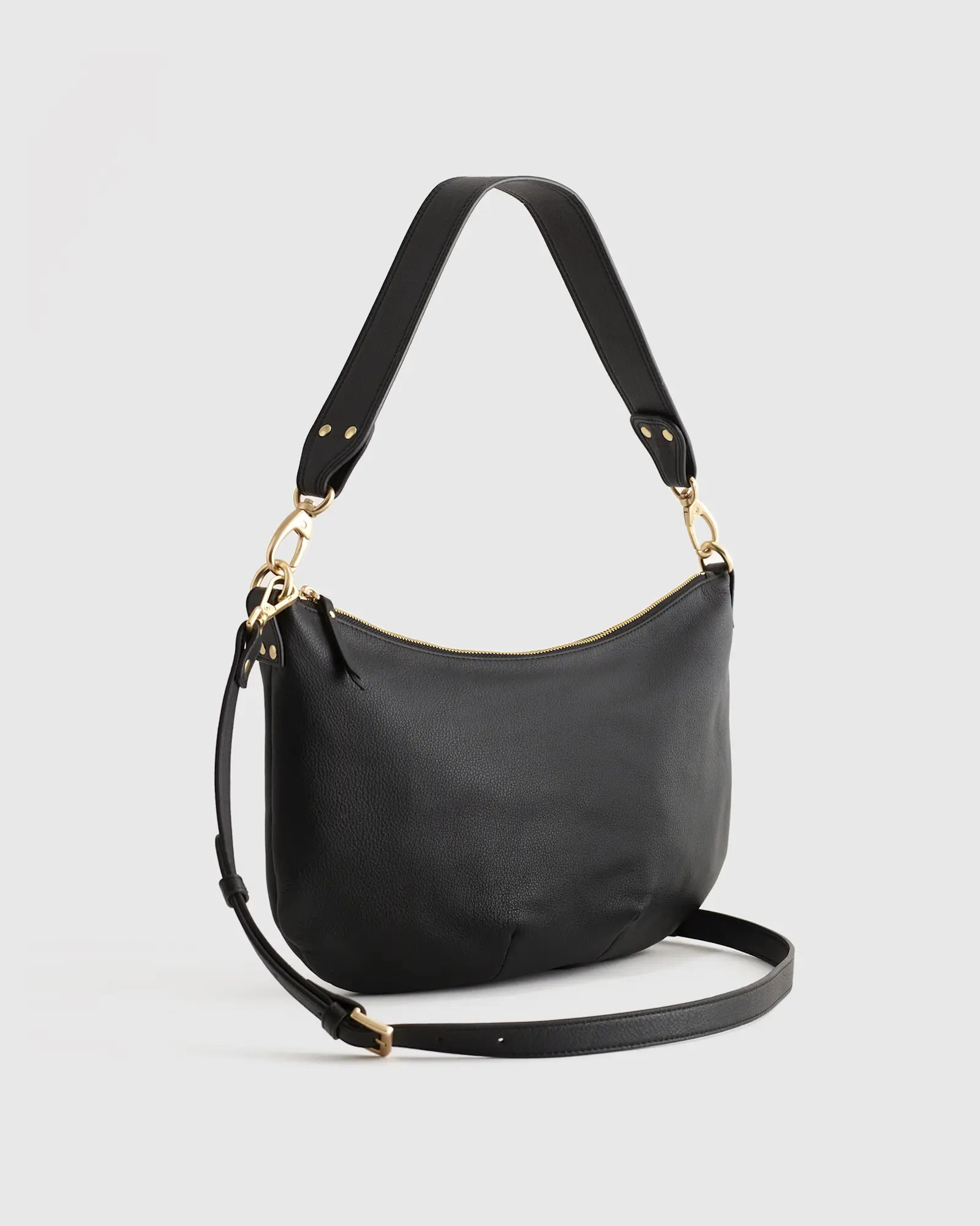 Italian Leather Convertible Crescent Shoulder Bag | Quince