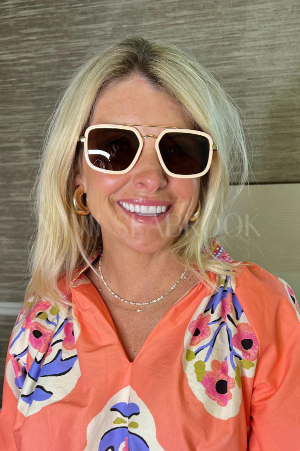 Cruz Sunglasses, cream/brown by I-SEA | Mimi Seabrook