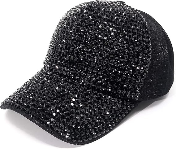 Bling Baseball Cap for Women with Full Diamond Design Adjustable Ladies Baseball Travel Cap | Amazon (US)