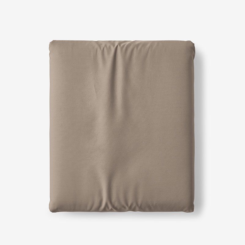 Classic Cool Cotton Percale Fitted Bed Sheet - Mocha, Twin XL | The Company Store