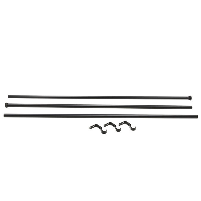 allen + roth Matte Black 72-in To 144-in Matte Black Steel Single Curtain Rod Lowes.com | Lowe's