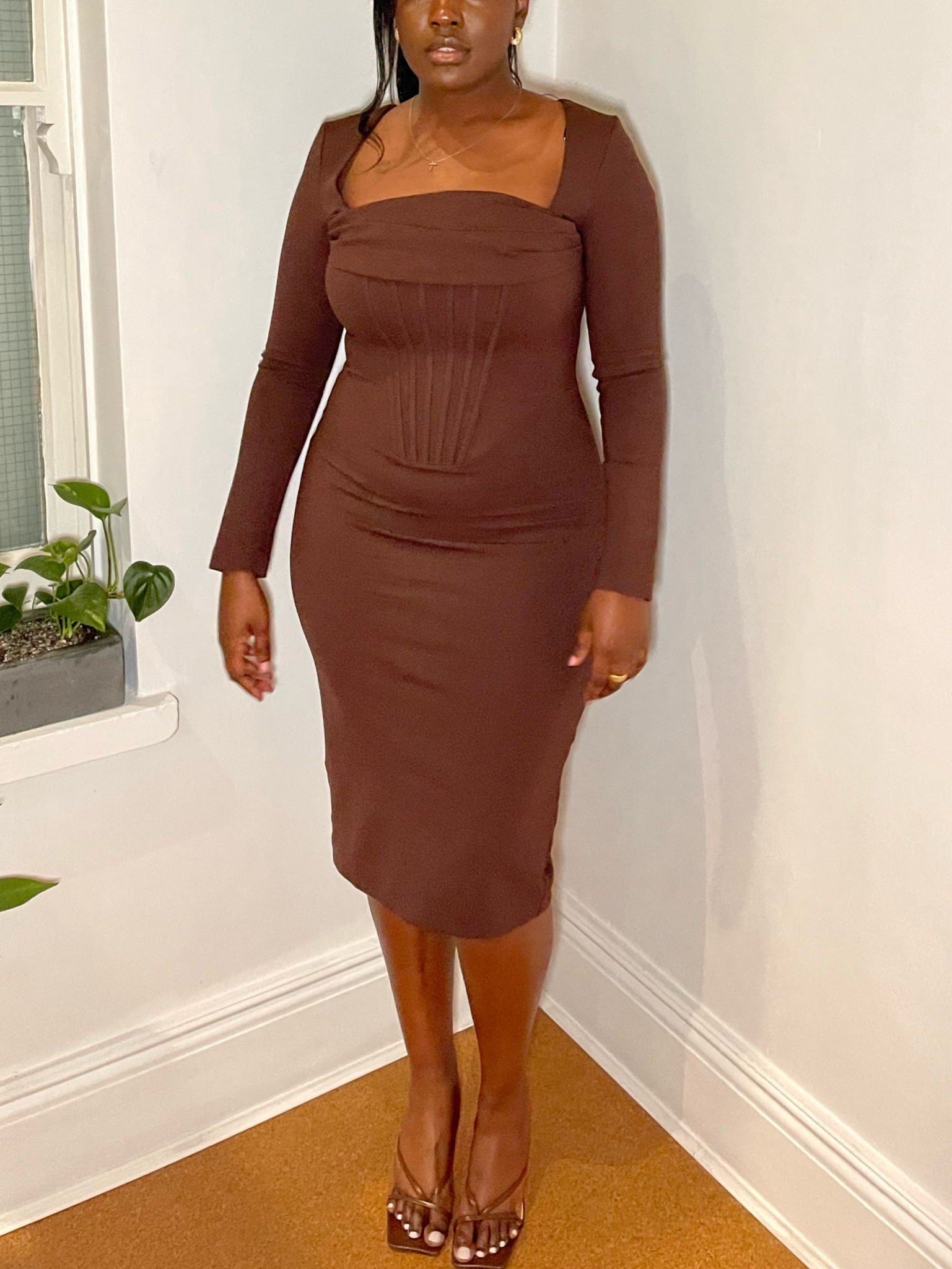 Brown corset birthday dress 