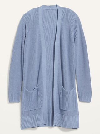 Textured Shaker-Stitch Long-Line Open-Front Sweater for Women | Old Navy (CA)