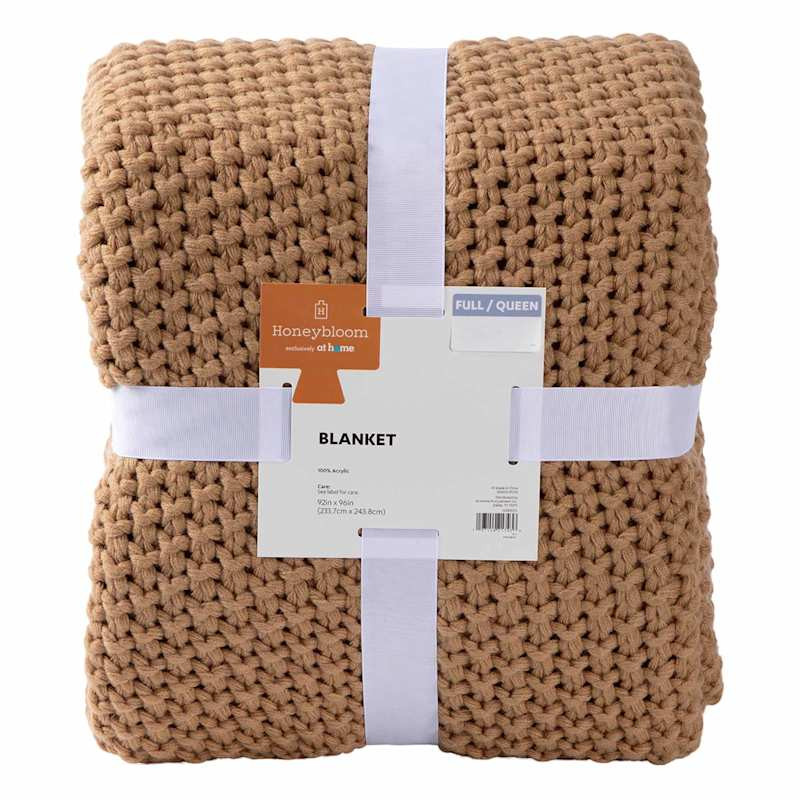Sweater Knit Blanket Brown Full/Queen | At Home