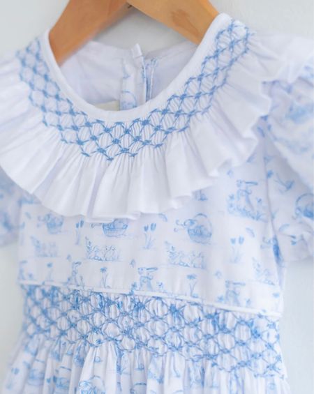 Beautiful Bunny Toile in blue & white for Easter! Many sizes still in stock! 

#LTKfamily #LTKkids #LTKbaby