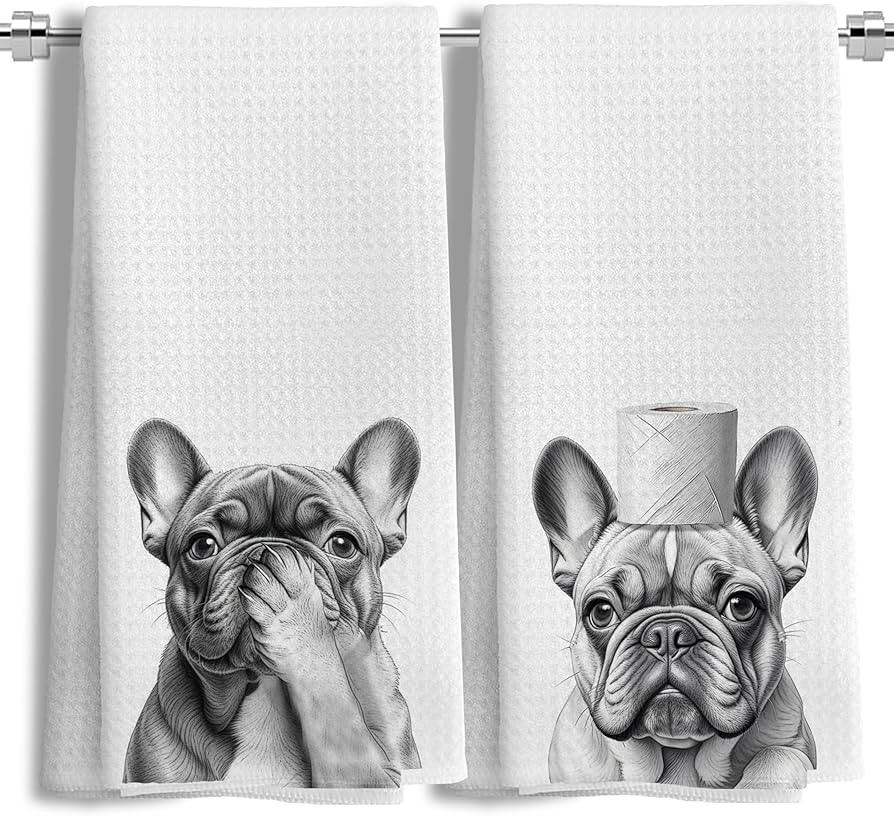 French Bulldog Gifts Kitchen Towels Set of 2\uff0cFrench Bulldog Gifts for Women Men Decor Access... | Amazon (US)