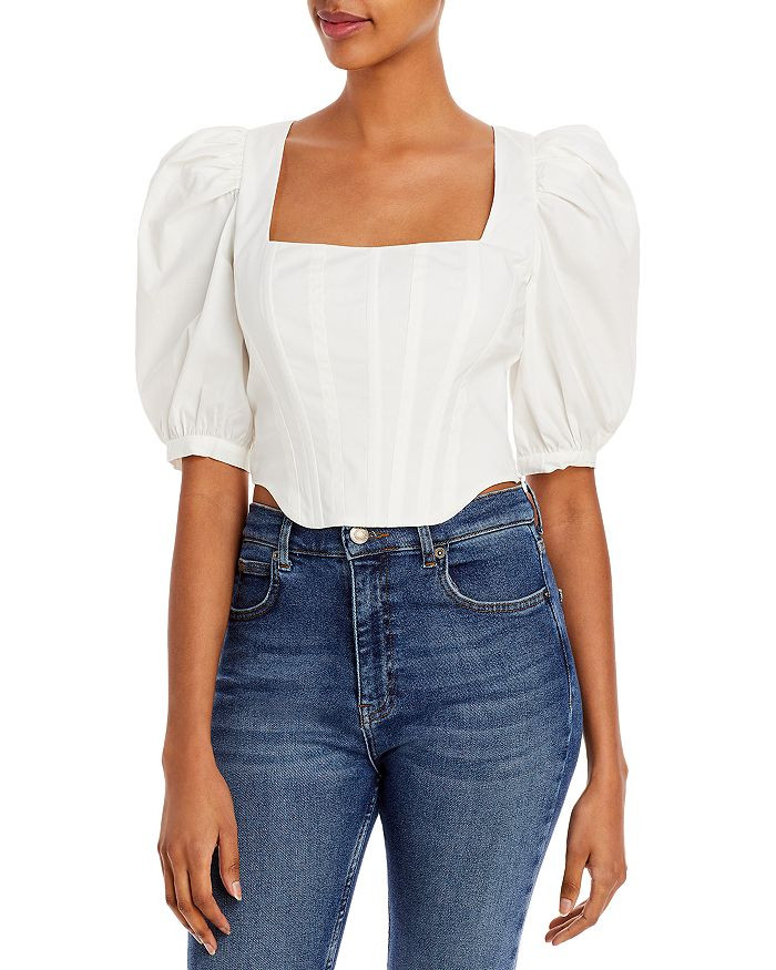 WAYF Avalon Puff Sleeve Bustier Top Women - Bloomingdale's | Bloomingdale's (US)