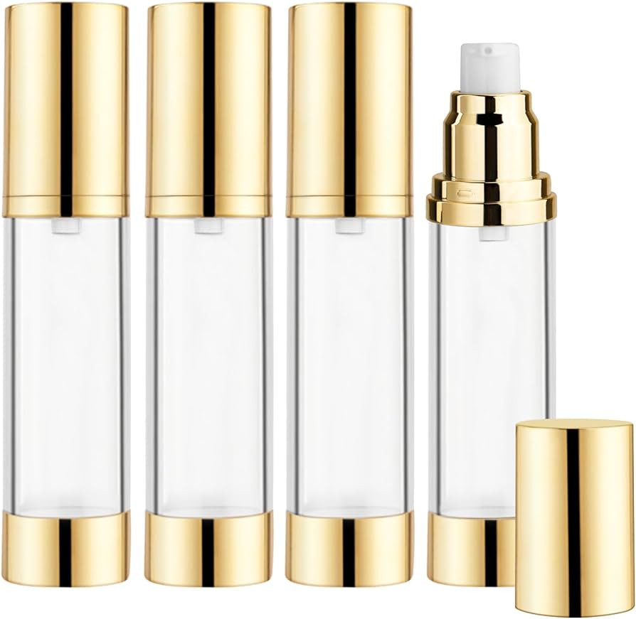 4Pcs 50ml/1.7oz Long Airless Lotion PumpRefillable Vacuum Bottles Travel Size Makeup Foundations ... | Amazon (US)