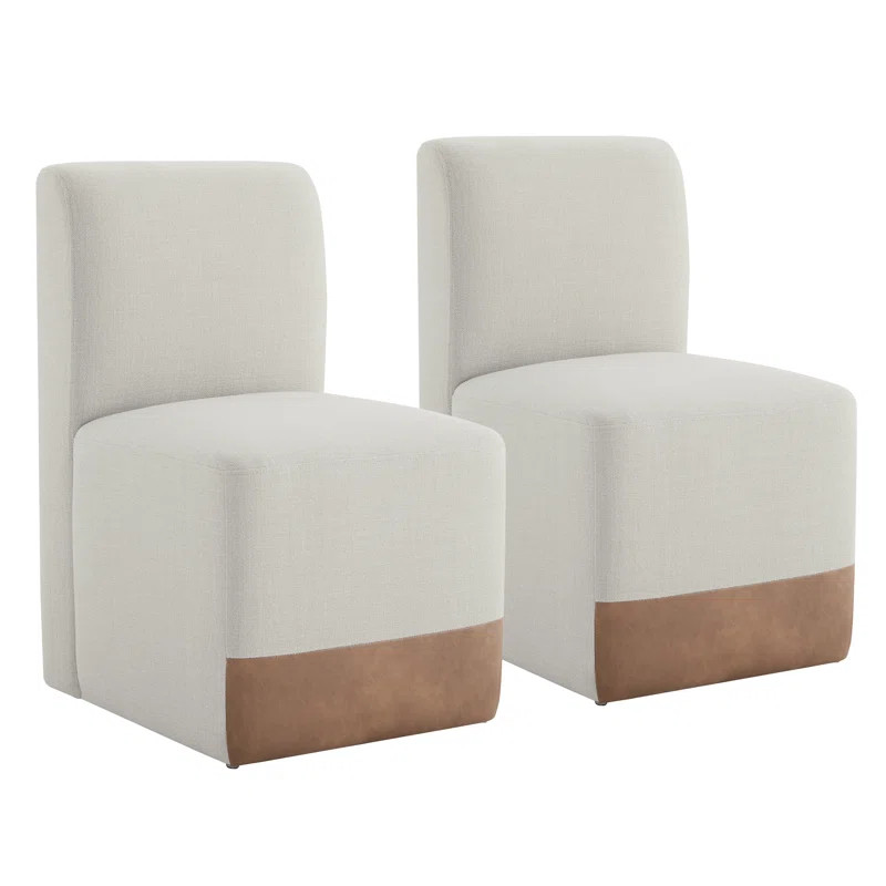 Bralan Polyester Blend Upholstered Back Dining Chair With Casters | Wayfair North America