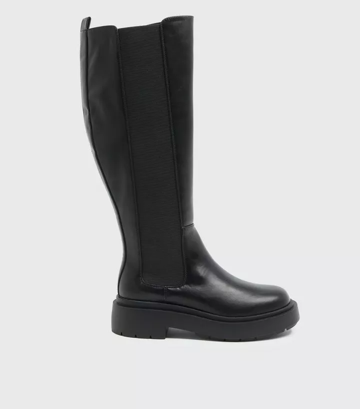 Faux Leather Contrast Knee High … curated on LTK