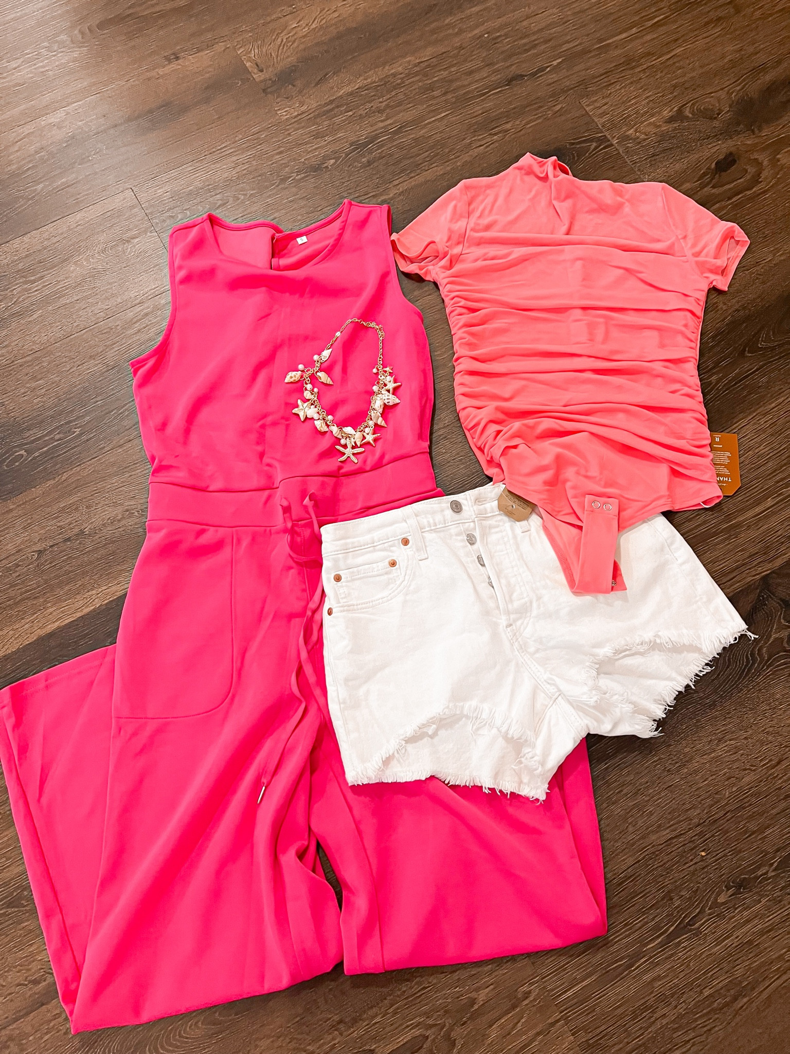 Amazon deals 

Pink jumpsuit, coral bodysuit, white shorts, denim shorts, Jean shorts, shell necklace, Amazon fashion, Amazon jewelry 

#LTKFindsUnder50 #LTKStyleTip #LTKSaleAlert