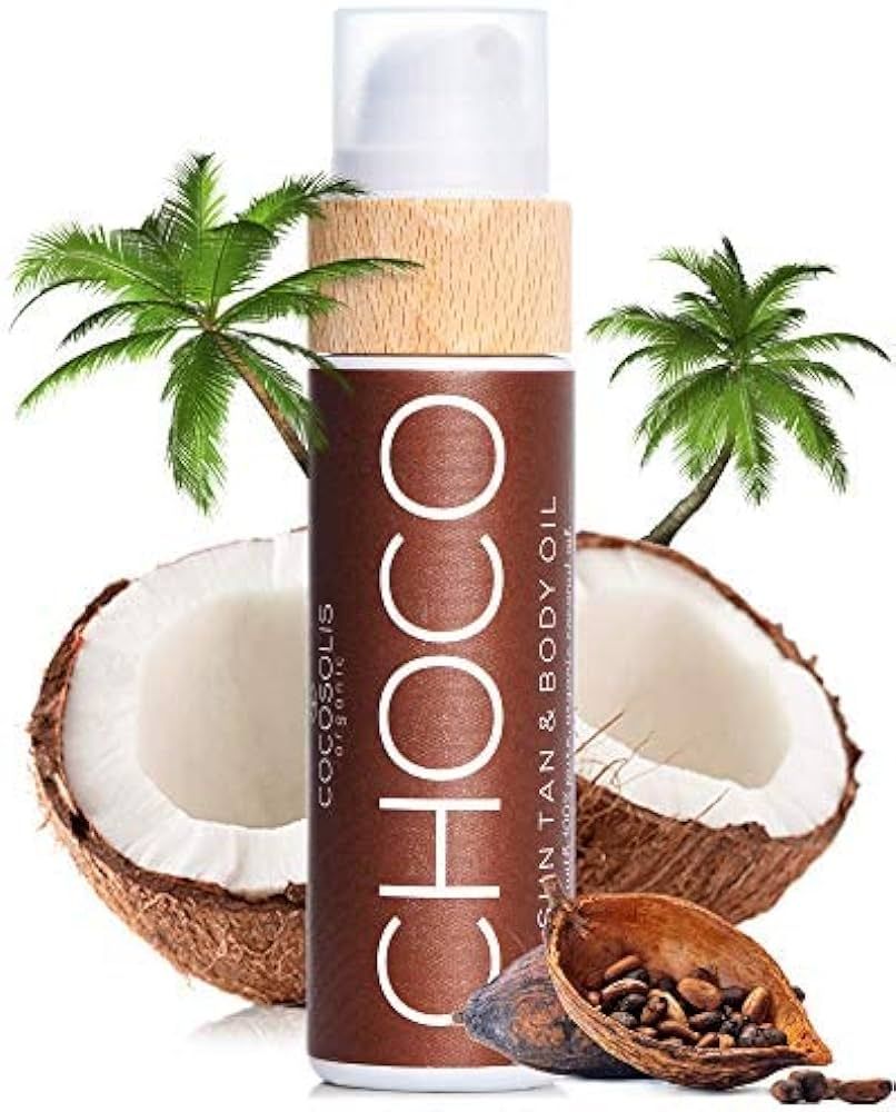 COCOSOLIS CHOCO Suntan & Body Oil XL- Organic Tanning Bed Lotion - Deep Chocolate Tan - Tanning A... | Amazon (US)