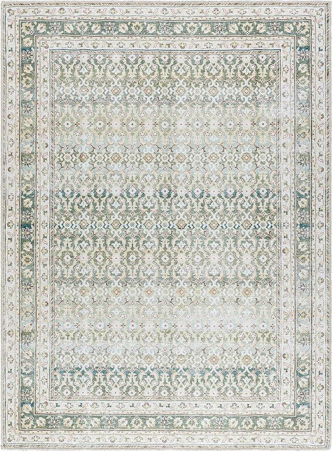 Surya Our PNW Home x Rainier Updated Traditional Washable Area Rug, 7'10" x 10'2", Green | Amazon (US)