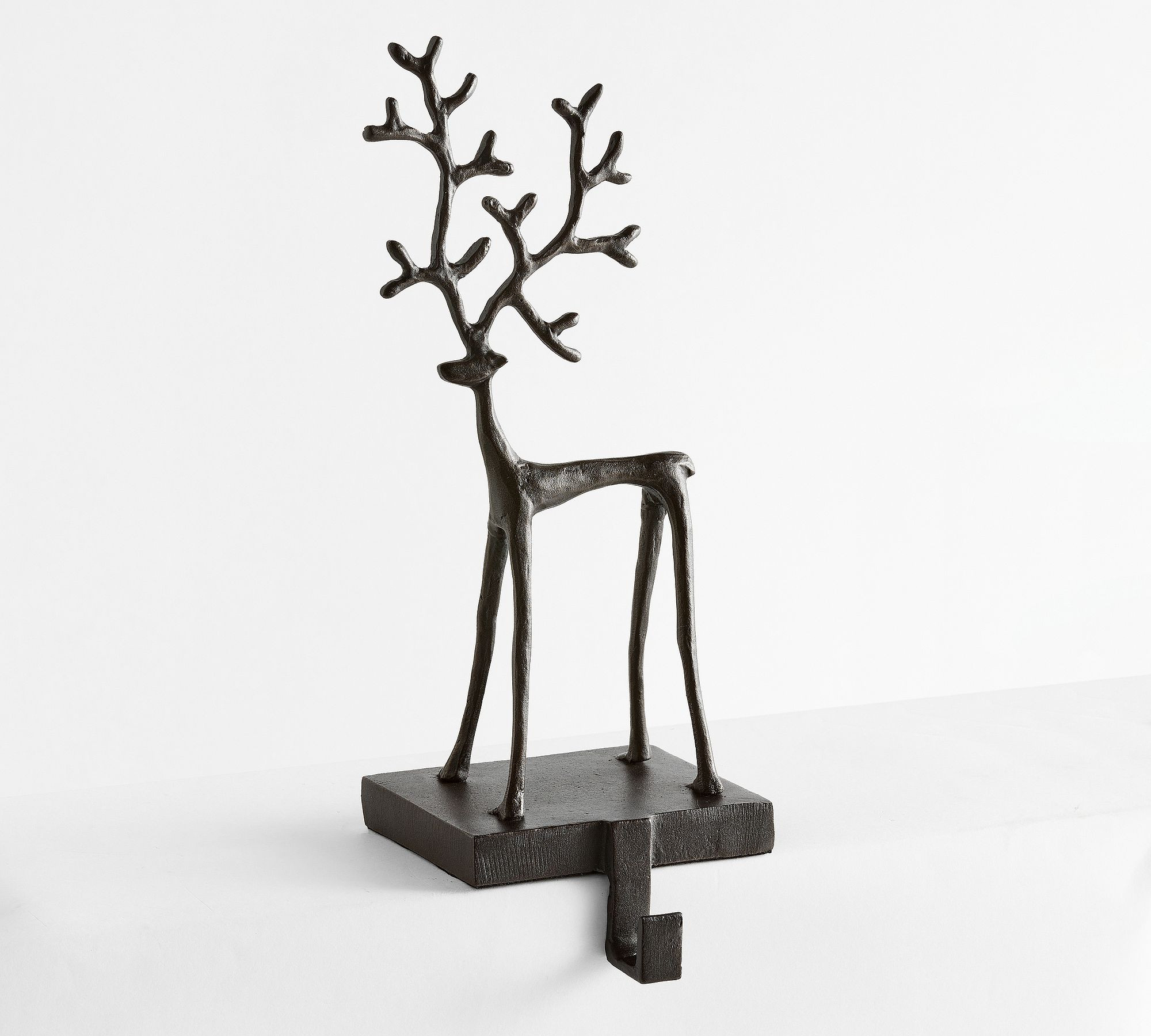 Standing Sculpted Reindeer Stocking Holder | Pottery Barn (US)