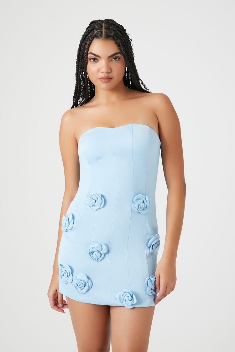 Satin Rosette Sweetheart Mini Dress | Forever 21 | Forever 21 (US)
