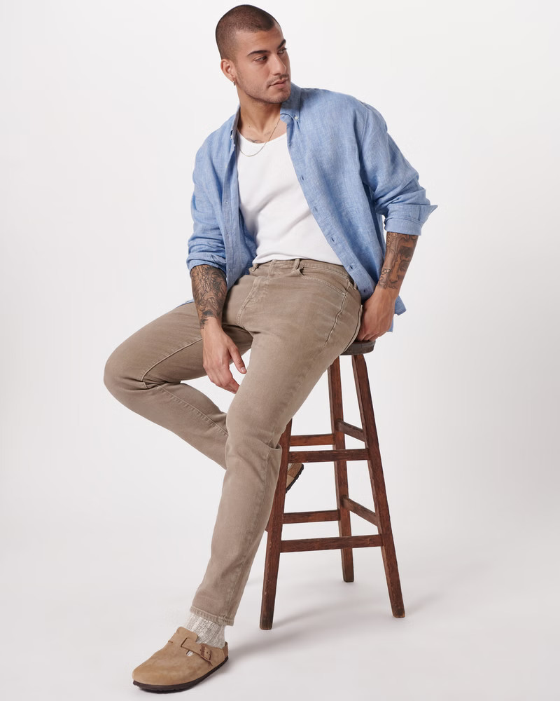 Linen Button-Up Shirt | Abercrombie & Fitch (US)