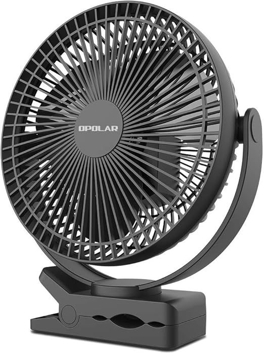 OPOLAR 10000mAh 8-Inch Rechargeable Battery Operated Clip on Fan, 4 Speeds Fast Air Circulating U... | Amazon (US)