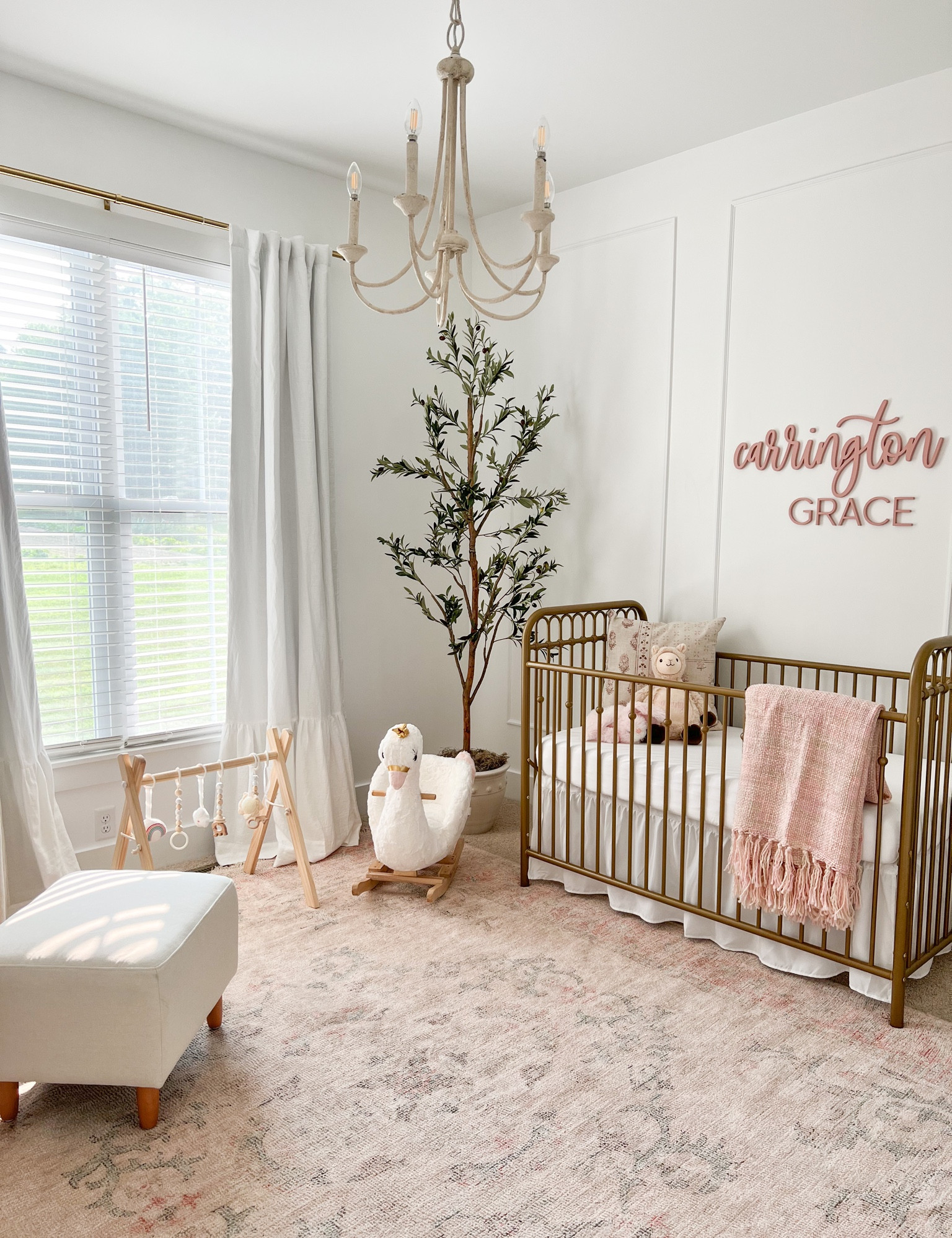 Pink nursery
Studio mcgee nursery
Neutral nursery 
Nursery decor
Nursery rug
Gold crib

#LTKkids #LTKhome #LTKbump