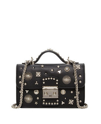 Small Leather Crossbody Bag Studded Purse Top Handle Structured Handbag | Macy's