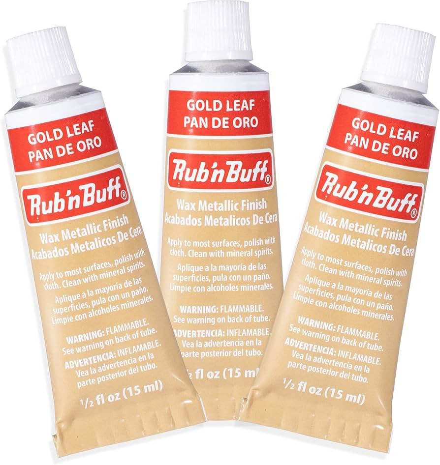 AMACO Rub n Buff Wax Metallic Finish - 3 Rub n Buff Gold Leaf 15ml Tubes - Versatile Gilding Wa... | Amazon (US)