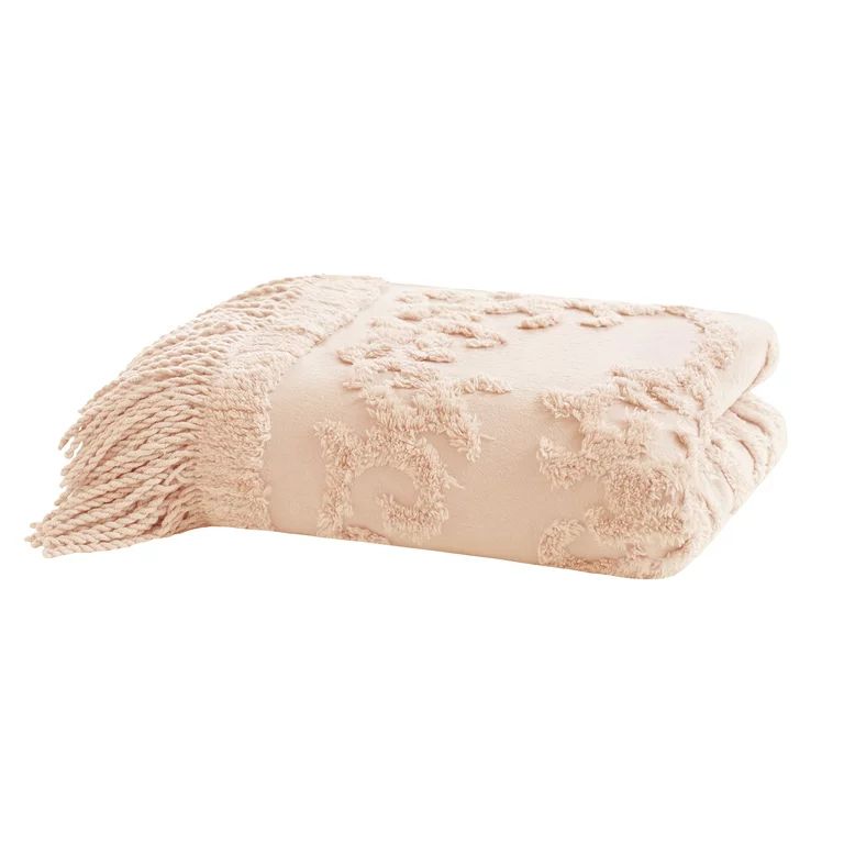 Madison Park Mila 100 Percent Cotton Tufted Throw Blanket, 50" x 60" Pink | Walmart (US)