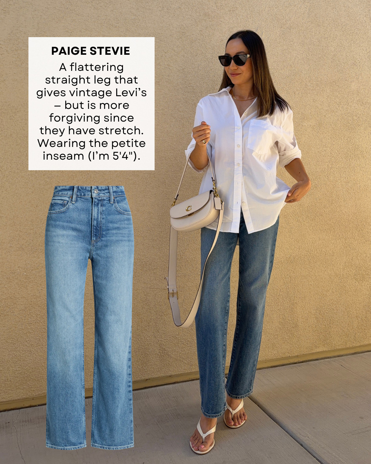 Paige Stevie jeans -- wearing petite 

paige straight jeans / nordstrom /classic style /  elevated style / style over 30 

 #LTKootd #LTKSeasonal