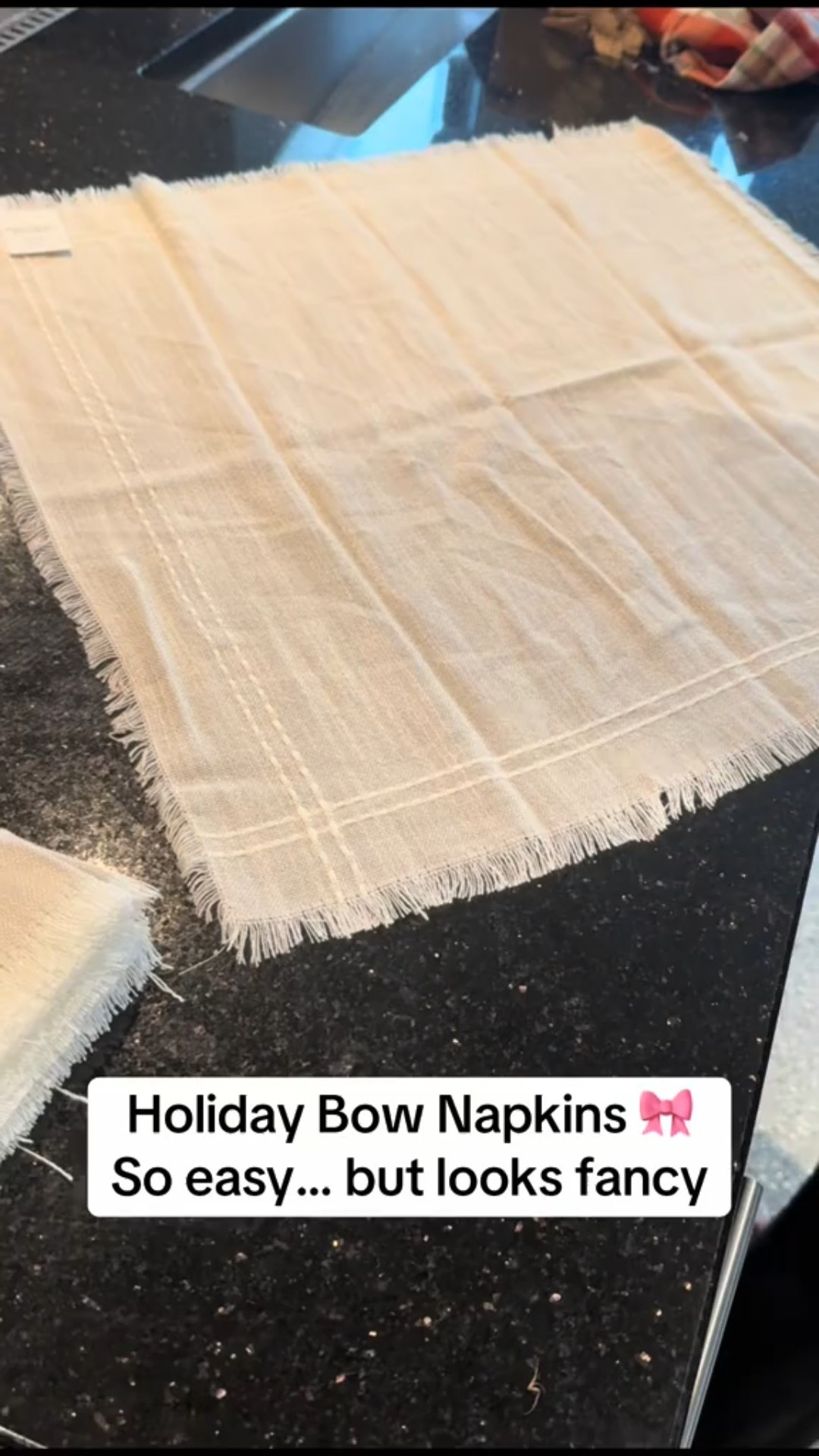 Holiday hosting hack 🎀✨ This bow napkin fold is perfect for Christmas tables, holiday dinner parties, and easy entertaining. #holidaytable #tablesettingideas #christmasdecor

#LTKHoliday