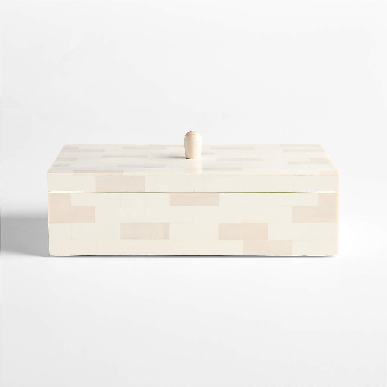 Colette Large 12" Resin Decorative Box by Laura Harrier and Tiffany Howell | Crate & Barrel | Crate & Barrel