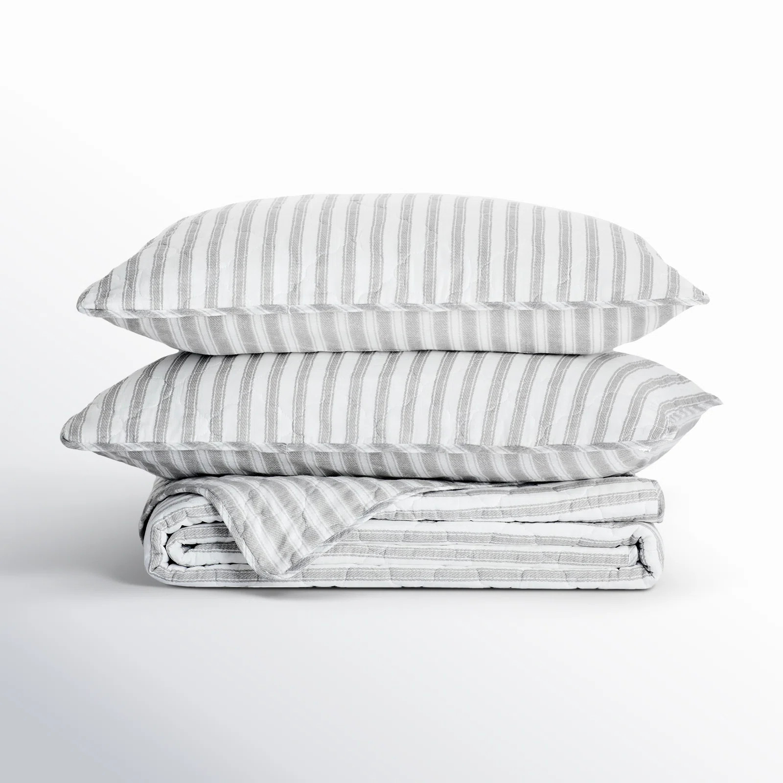 Fernandes Farmhouse / Country Cotton Striped Quilt Set | Wayfair North America