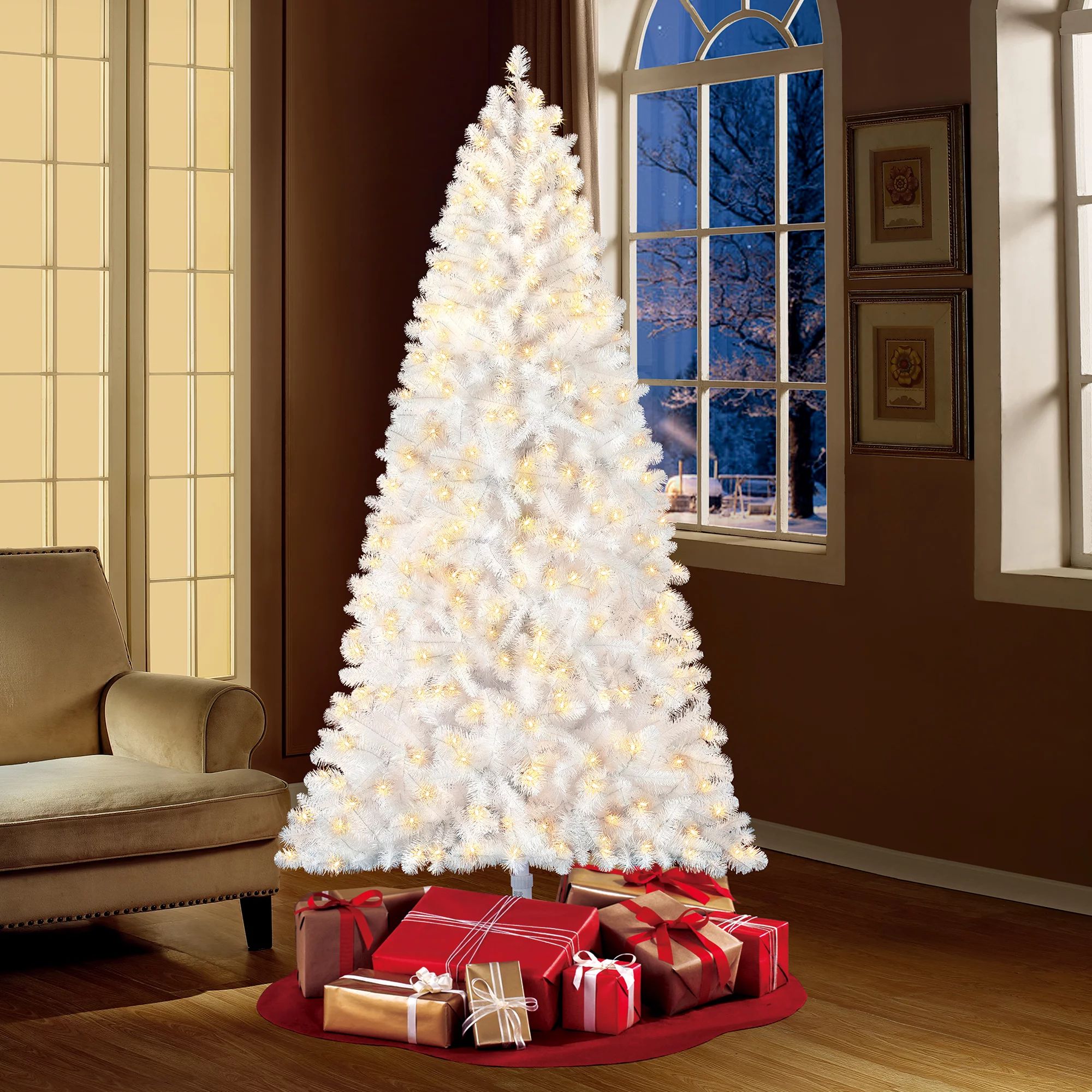 Holiday Time Pre-Lit 7.5' Kennedy Fir Artificial Christmas Tree, Clear-Lights | Walmart (US)