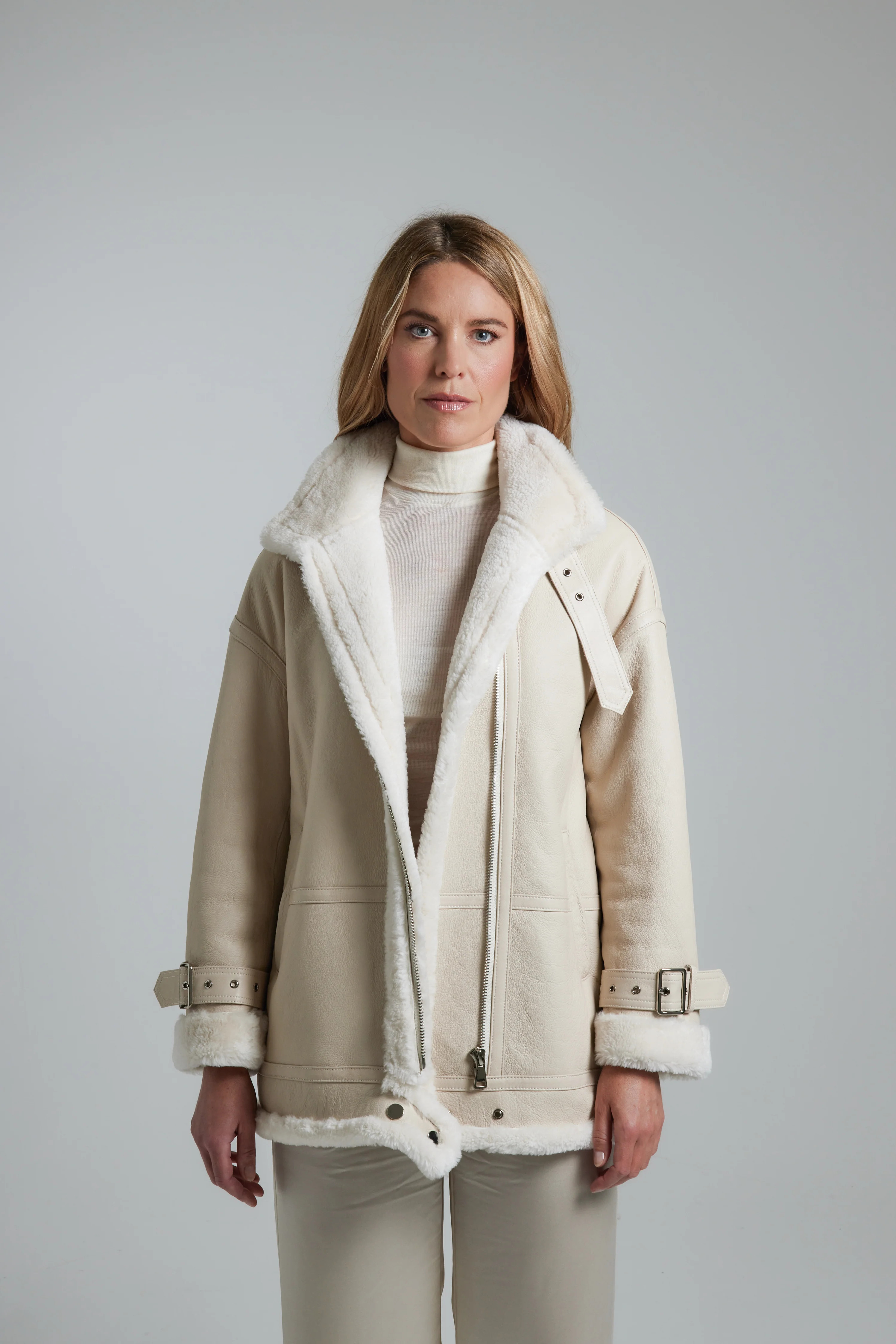 Cream Loulou Aviator | DE SAVARY LONDON