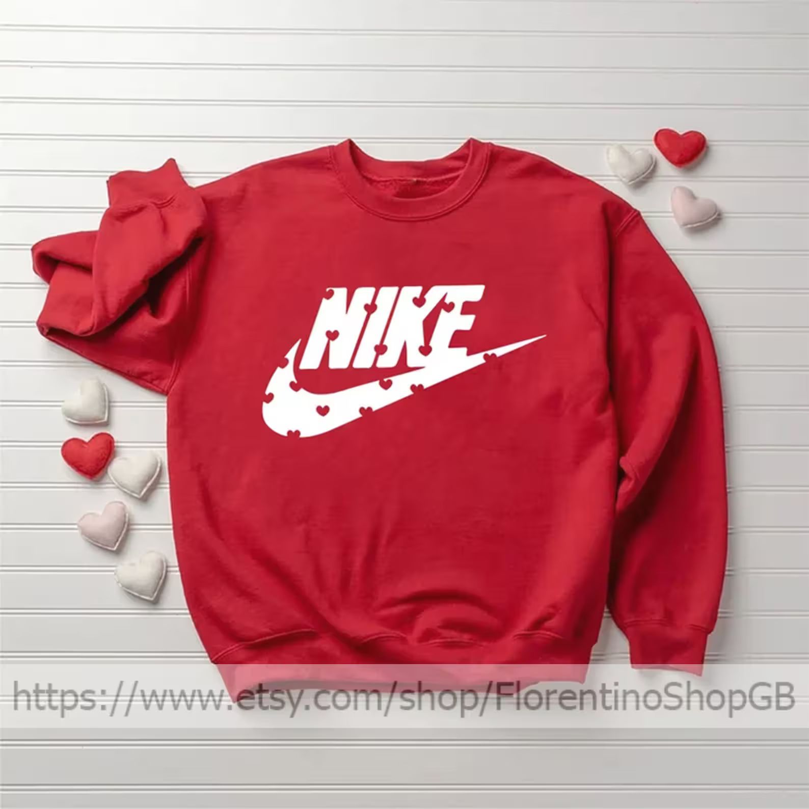 Valentines Swoosh Sweatshirt, Heart Valentine’s Day Shirt, N1KE Valentines Day Sweatshirt, Cute... | Etsy (US)