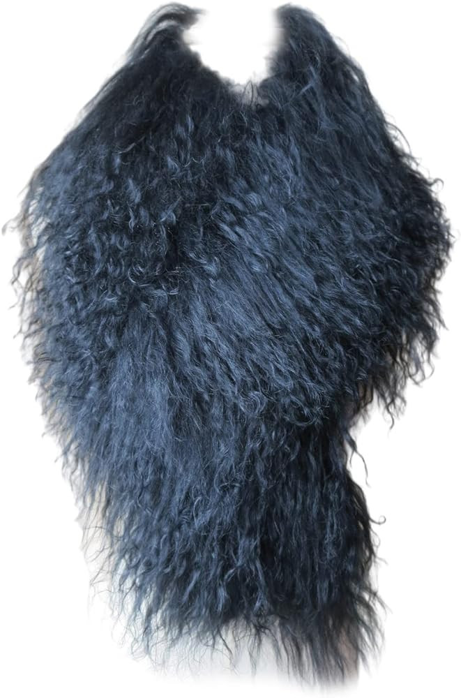 XUYUZUAU Women Real Mongolian Lamb Fur Scarf Winter Warm Wrap | Amazon (US)