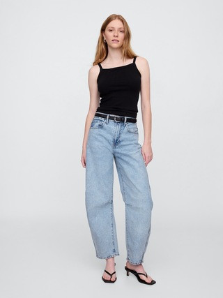 High Rise Barrel Jeans | Gap Factory