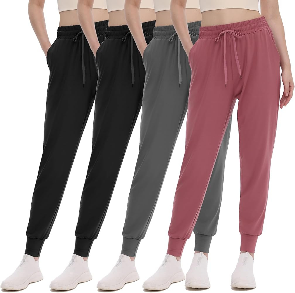 GAYHAY 4 Pack Joggers for Women - Drawstring Jogger Sweatpants Women Athletic Sweat Pants with Po... | Amazon (US)