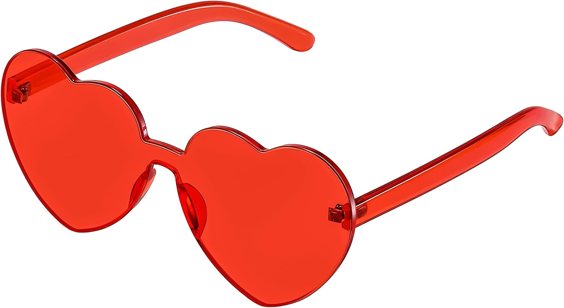 JASPIN Heart Sunglasses for Women Rimless Candy Transparent Heart Shaped Sunglasses Colorful Eyewear | Amazon (US)