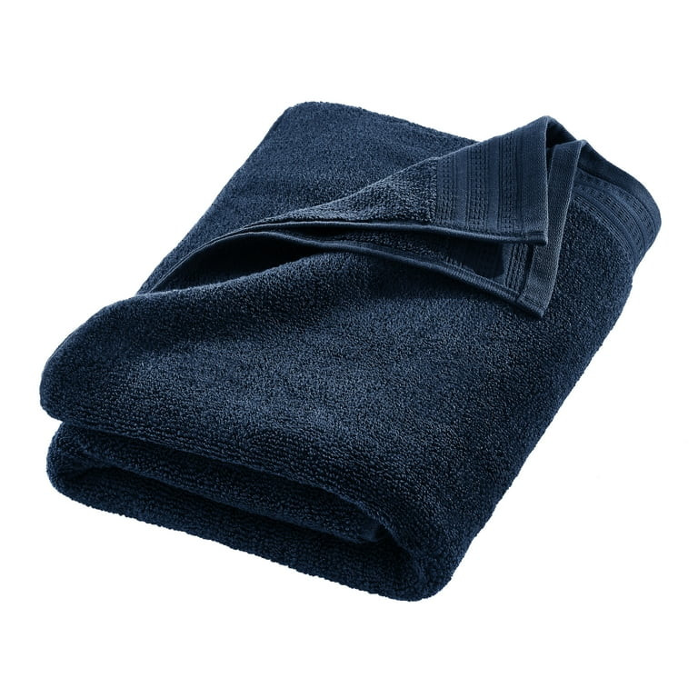 Hotel Style Egyptian Cotton Tencel Lyocell Bath Towel, Marine Deep | Walmart (US)