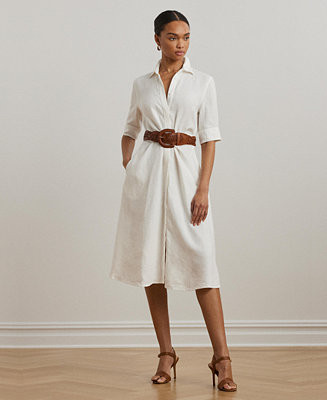 Lauren Ralph Lauren Women's Linen Shirtdress, Regular & Petite - Macy's | Macy's