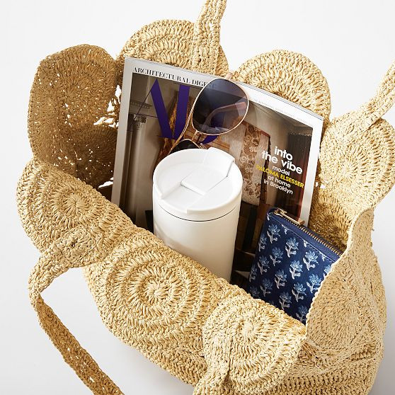 Soleil Handwoven Raffia Tote | Mark and Graham