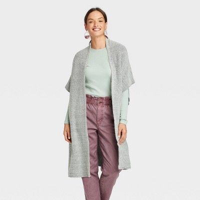 Women&#39;s Knit Wrap Jacket - Universal Thread&#8482; Gray One Size | Target