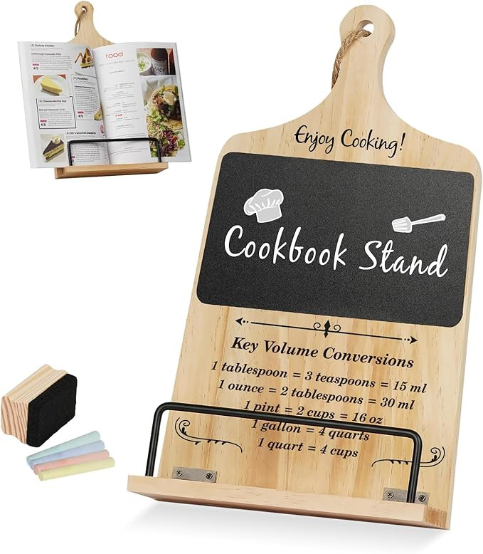 Cookbook Stand with Chalkboard Eraser, Christmas Xmas for Women Mom Wife Grandma, Kitchen Birthda... | Amazon (US)