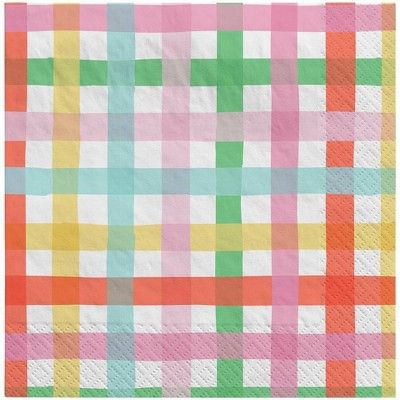 30ct Easter Lunch Napkins Rainbow Gingham - Spritz&#8482; | Target