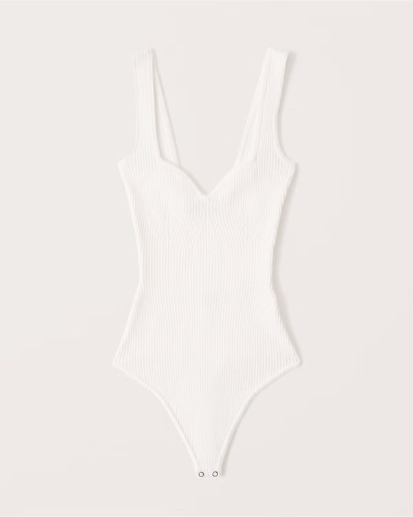 Women's Elevated Knit Sweetheart Bodysuit | Women's Tops | Abercrombie.com | Abercrombie & Fitch (US)