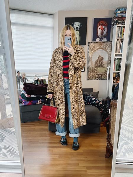 20 year old me is congratulating current me on finally finding this wardrobe wish list coat after over 23 years. Vintage 1950s off of Etsy.
Shoes and purse are also secondhand. Sweater and jeans from @zara
•
.  #FallLook  #StyleOver40  #animalPrintLover  #vintageCoat  #fendi  #vintageFendi #printMixing #secondhandFind #FashionOver40  #MumStyle #genX #genXStyle #genXInfluencer #ebayFind #WhoWhatWearing #genXblogger #animalPrint #miuMiuFlats #secondhandDesigner #Over40Style #40PlusStyle #Stylish40s  #HighStreetFashion #StyleIdeas


#LTKSeasonal #LTKstyletip #LTKshoecrush