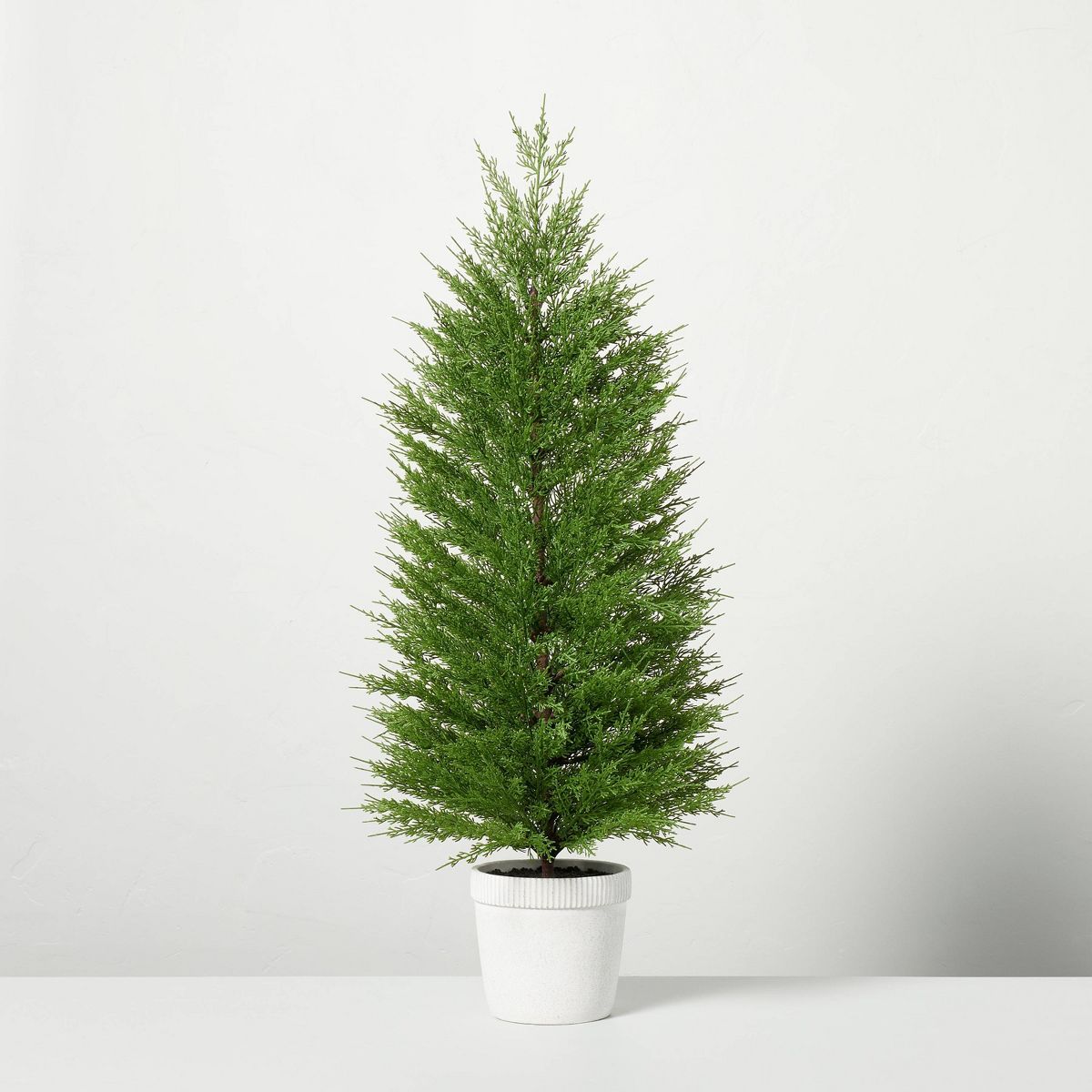 Faux Cypress Christmas Tree in Cement Porch Pot - Hearth & Hand™ with Magnolia | Target