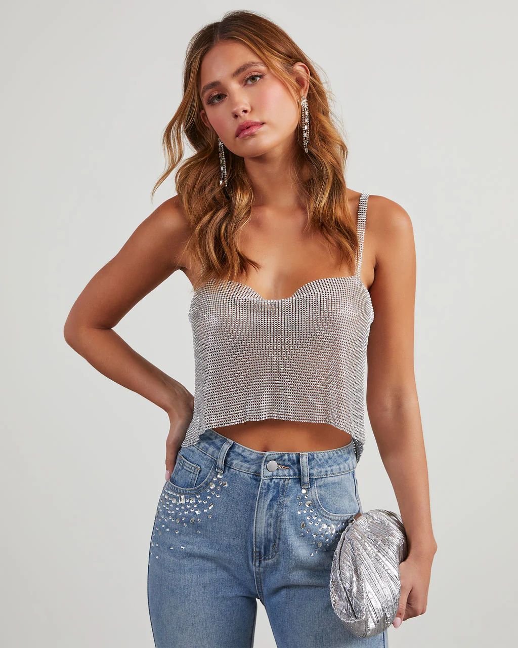 Kalina Chainmail Crop Tank | VICI Collection