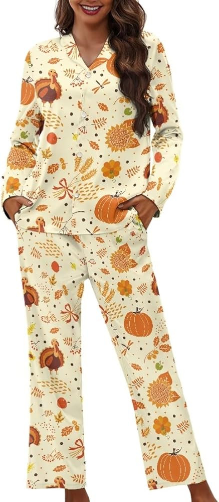 Pajamas for Women Set Long Pants Sleepwear Sets Soft Comfy Night Wear V-Neck Loungewear Cute Paja... | Amazon (US)